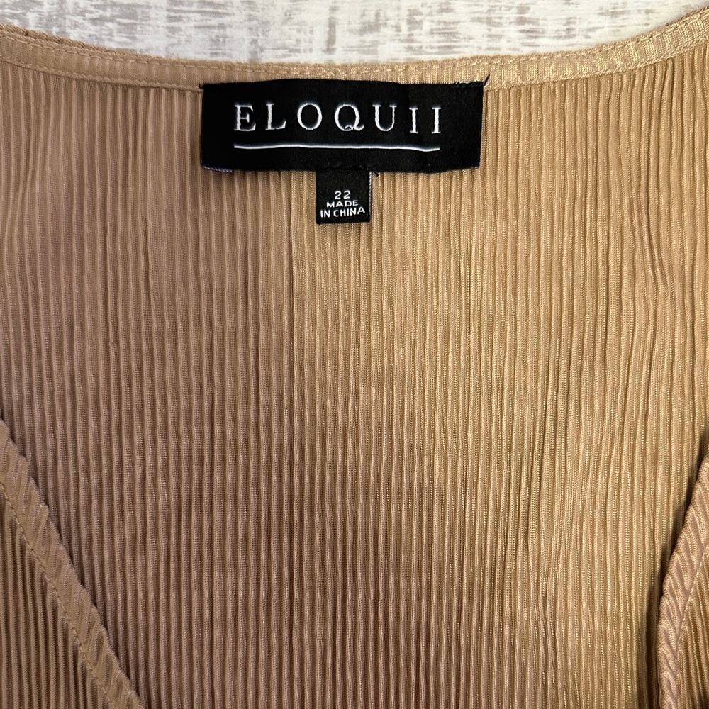 Eloquii Brown Textured Blouse